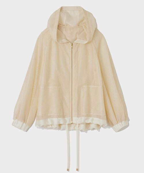 GRACE CLASS（グレースクラス）の「マクラメメッシュフーディー（パーカー・レディース・キナリ/カーキ/ブラック・36）」の14枚目の写真