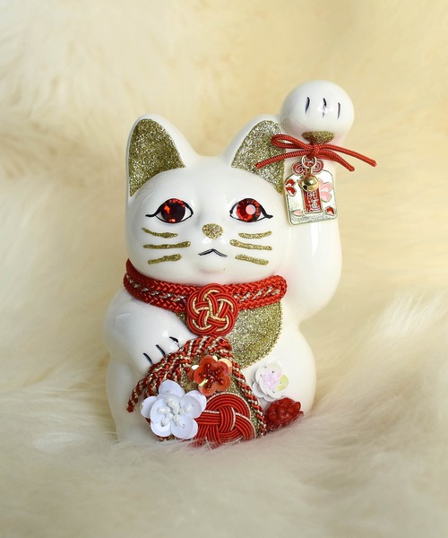 招き猫 梅 ニコアンティーク×ご縁猫（インテリア雑貨）｜utatane