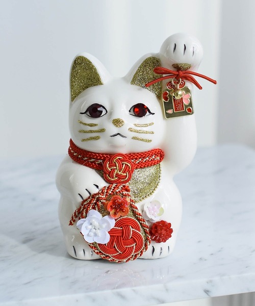 招き猫 梅 ニコアンティーク×ご縁猫（インテリア雑貨）｜utatane