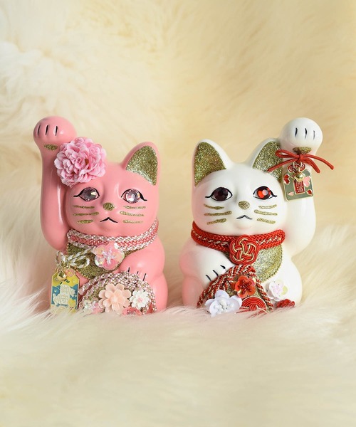 招き猫 梅 ニコアンティーク×ご縁猫（インテリア雑貨）｜utatane