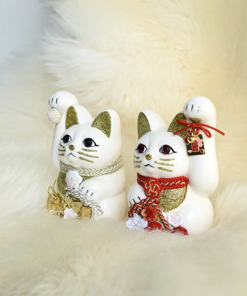 セール】招き猫 梅 ニコアンティーク×ご縁猫（インテリア雑貨