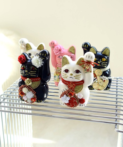 招き猫 梅 ニコアンティーク×ご縁猫（インテリア雑貨）｜utatane