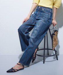 【新品☆未使用】INDIVI デニム　ワイド　ストレート 新登場！褒められデニム】ワイドストレート デニムパンツ