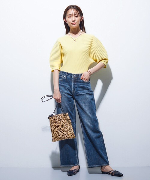 通年活躍！褒められデニム】ワイドストレート デニムパンツ（デニム