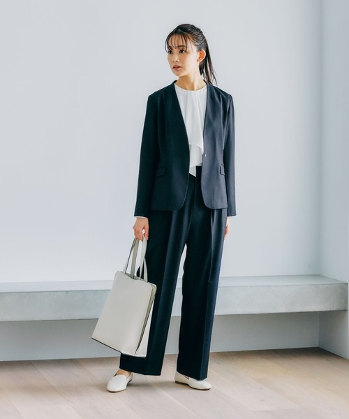 GLOBAL WORK(グローバルワーク)の「スペ軽撥水縦A4トート/248213(トートバッグ・レディース・アイボリー/ブラック/アイボリー系7/シルバー・ONE SIZE)」の5枚目の写真