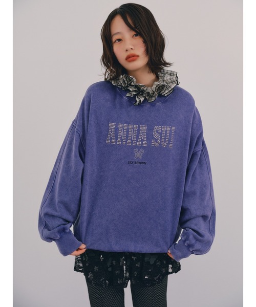 LILY BROWN(リリーブラウン)の「【LILY BROWN × ANNA SUI】ヴィンテージライクスウェット(スウェット・レディース・ブルー/オフホワイト/ブラック・FREE)」の3枚目の写真