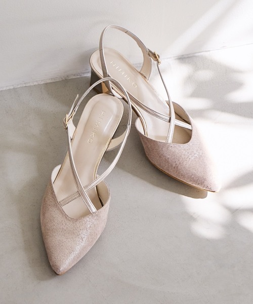 HIMIKO（ヒミコ）の「【Made in Japan】【HIMIKO】【撥水】ポインテッドトゥクロスバックストラップ/651509（パンプス・レディース・プラチナム/ブラック/シルバー・22.5cm/23.5cm/24.5cm/23.0cm/24.0cm/25.0cm/22.0cm）」の3枚目の写真