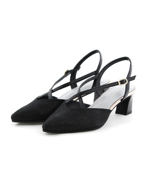 HIMIKO（ヒミコ）の「【Made in Japan】【HIMIKO】【撥水】ポインテッドトゥクロスバックストラップ/651509（パンプス・レディース・プラチナム/ブラック/シルバー・22.5cm/23.5cm/24.5cm/23.0cm/24.0cm/25.0cm/22.0cm）」の12枚目の写真