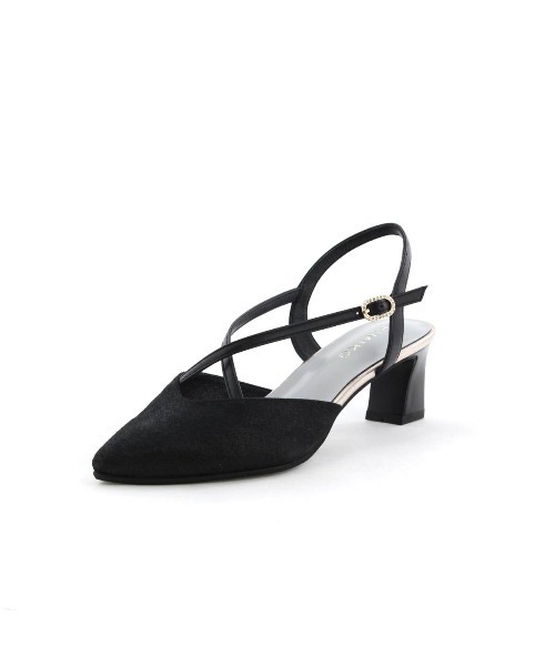 HIMIKO（ヒミコ）の「【Made in Japan】【HIMIKO】【撥水】ポインテッドトゥクロスバックストラップ/651509（パンプス・レディース・プラチナム/ブラック/シルバー・22.5cm/23.5cm/24.5cm/23.0cm/24.0cm/25.0cm/22.0cm）」の6枚目の写真