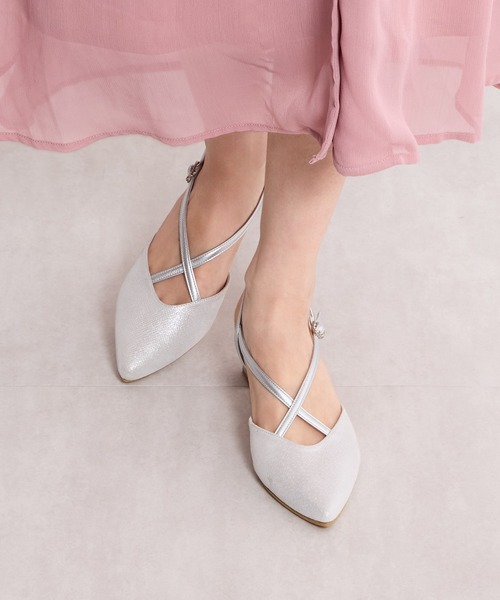 HIMIKO（ヒミコ）の「【Made in Japan】【HIMIKO】【撥水】ポインテッドトゥクロスバックストラップ/651509（パンプス・レディース・プラチナム/ブラック/シルバー・22.5cm/23.5cm/24.5cm/23.0cm/24.0cm/25.0cm/22.0cm）」の15枚目の写真