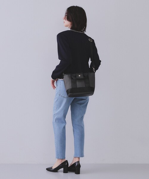 OPAQUE.CLIP(オペークドットクリップ)の「◆【2WAY】ダイバーコンビミドルショルダーバッグ(ショルダーバッグ・レディース・チャコール/ホワイト系7/ブラック・00)」の8枚目の写真