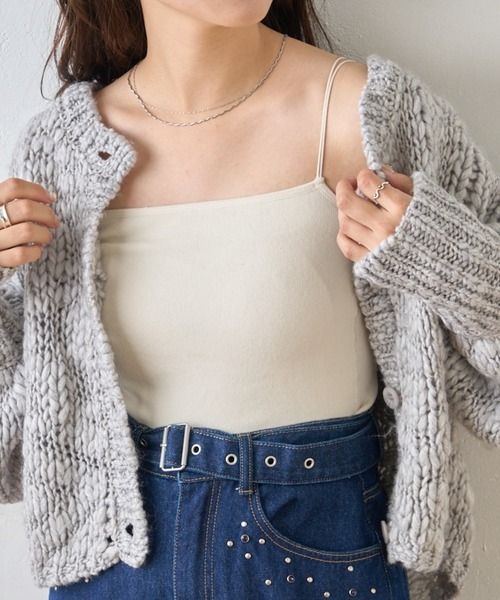 新色追加/カラバリ豊富】カップ付きクロップドブラキャミ