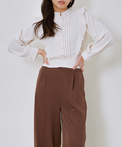 GORGE（ゴージ）の「《ピンタック×フリル》レディース ブラウス 長袖 シャツトップス フェミニン 春秋冬（シャツ/ブラウス・レディース・アイボリー/ブラック/その他・F）」の17枚目の写真