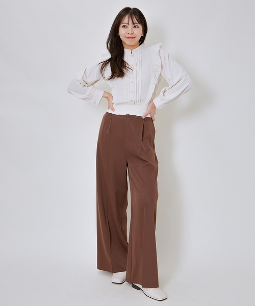 GORGE（ゴージ）の「《ピンタック×フリル》レディース ブラウス 長袖 シャツトップス フェミニン 春秋冬（シャツ/ブラウス・レディース・アイボリー/ブラック/その他・F）」の18枚目の写真