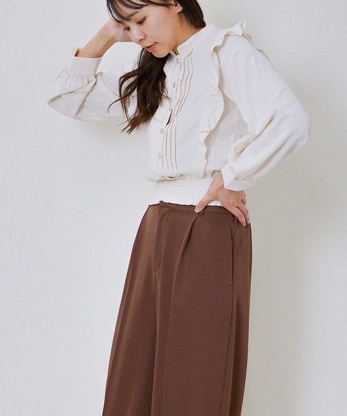 GORGE（ゴージ）の「《ピンタック×フリル》レディース ブラウス 長袖 シャツトップス フェミニン 春秋冬（シャツ/ブラウス・レディース・アイボリー/ブラック/その他・F）」の19枚目の写真