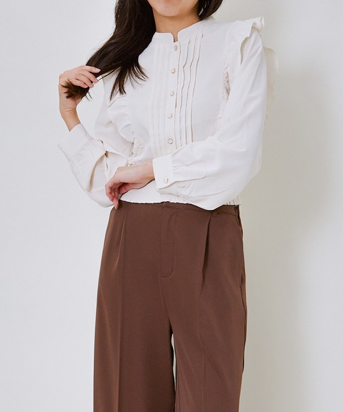 GORGE（ゴージ）の「《ピンタック×フリル》レディース ブラウス 長袖 シャツトップス フェミニン 春秋冬（シャツ/ブラウス・レディース・アイボリー/ブラック/その他・F）」の20枚目の写真