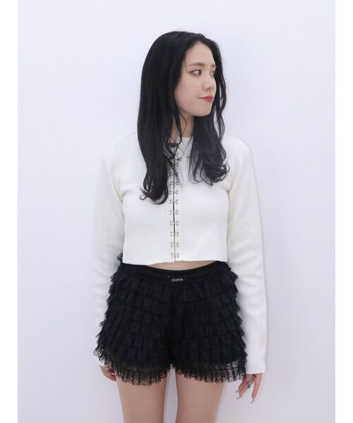 jouetie（ジュエティ）の「フロントホックカーディガン（カーディガン/ボレロ・レディース・アイボリー/ブラック/ブルー・MEDIUM）」の21枚目の写真