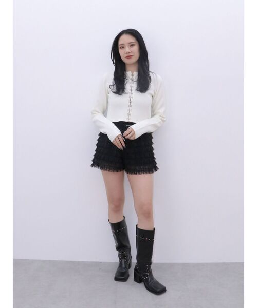 jouetie（ジュエティ）の「フロントホックカーディガン（カーディガン/ボレロ・レディース・アイボリー/ブラック/ブルー・MEDIUM）」の19枚目の写真