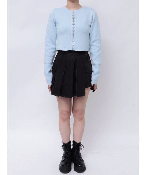 jouetie（ジュエティ）の「フロントホックカーディガン（カーディガン/ボレロ・レディース・アイボリー/ブラック/ブルー・MEDIUM）」の11枚目の写真