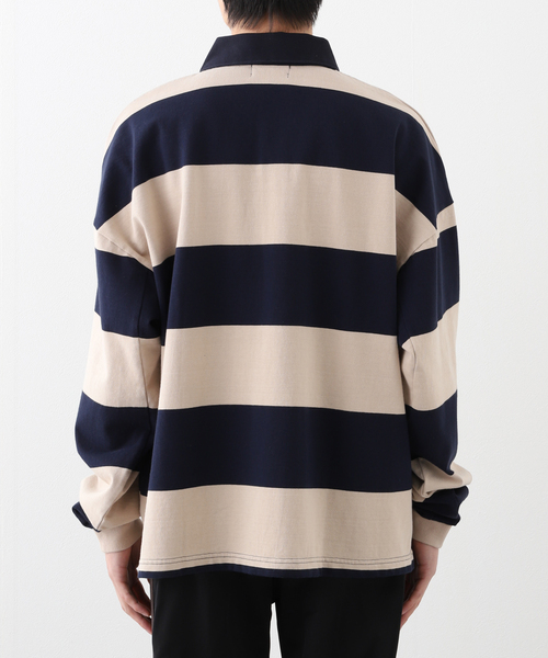 JOURNAL STANDARD（ジャーナルスタンダード）の「HARDIN KNITWEAR/ハーディンニットウェア ラグビーシャツ（ポロシャツ・メンズ・ベージュ/ライトブルー/ボルドー・MEDIUM/LARGE）」の9枚目の写真