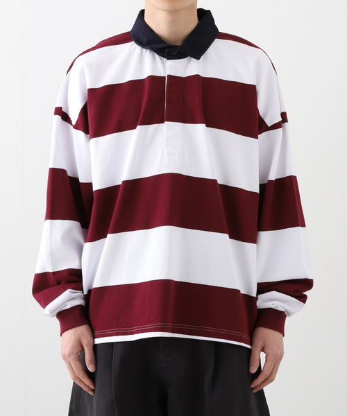 JOURNAL STANDARD（ジャーナルスタンダード）の「HARDIN KNITWEAR/ハーディンニットウェア ラグビーシャツ（ポロシャツ・メンズ・ベージュ/ライトブルー/ボルドー・MEDIUM/LARGE）」の14枚目の写真