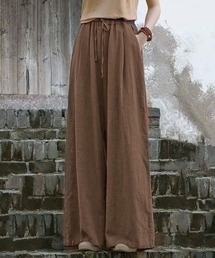 【涼しく快適な一本】綿麻ライクワイドロングパンツ
