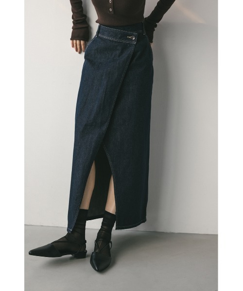 STYLEMIXER（スタイルミキサー）の「ラップデザインデニムスカート（デニムスカート・レディース・アイボリー/インディゴブルー・X-SMALL/SMALL/MEDIUM/LARGE）」の15枚目の写真