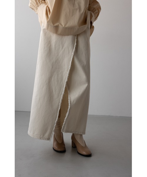 STYLEMIXER（スタイルミキサー）の「ラップデザインデニムスカート（デニムスカート・レディース・アイボリー/インディゴブルー・X-SMALL/SMALL/MEDIUM/LARGE）」の4枚目の写真