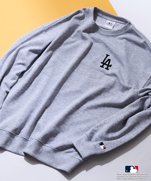 MLB（メジャーリーグベースボール）の「【MLB/メジャーリーグベースボール】裏毛バックツイルワッペントレーナー（スウェット・メンズ・ホワイト/グリーン/ネイビー/グレー/ブラック・X-LARGE/MEDIUM/LARGE）」の4枚目の写真