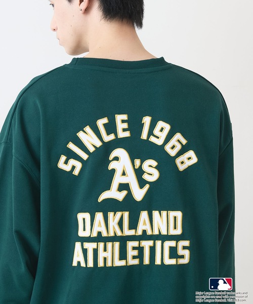 MLB（メジャーリーグベースボール）の「【MLB/メジャーリーグベースボール】裏毛バックツイルワッペントレーナー（スウェット・メンズ・ホワイト/グリーン/ネイビー/グレー/ブラック・X-LARGE/MEDIUM/LARGE）」の17枚目の写真