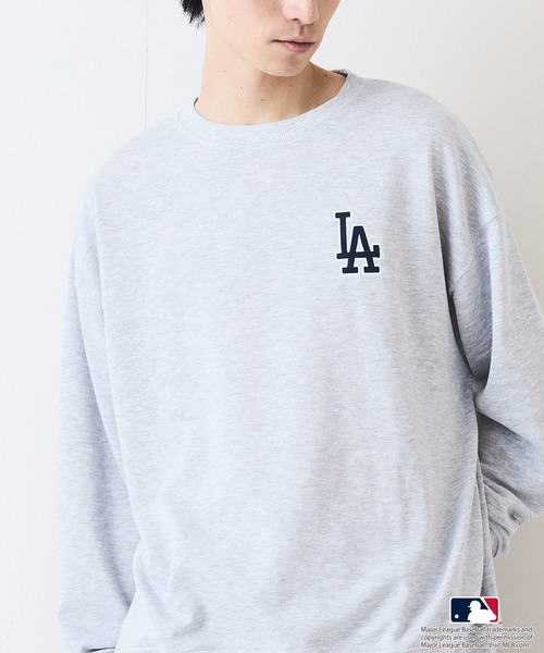 MLB（メジャーリーグベースボール）の「【MLB/メジャーリーグベースボール】裏毛バックツイルワッペントレーナー（スウェット・メンズ・ホワイト/グリーン/ネイビー/グレー/ブラック・X-LARGE/MEDIUM/LARGE）」の10枚目の写真