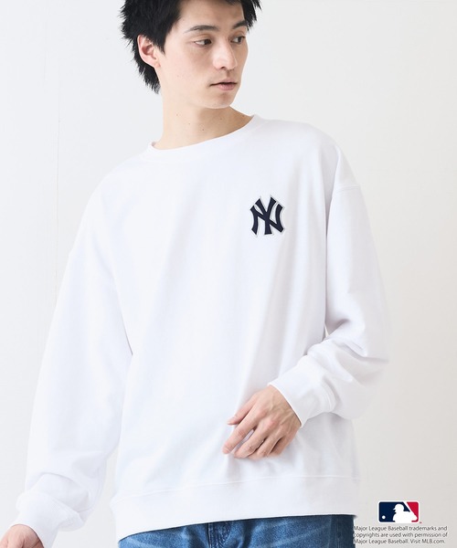 MLB（メジャーリーグベースボール）の「【MLB/メジャーリーグベースボール】裏毛バックツイルワッペントレーナー（スウェット・メンズ・ホワイト/グリーン/ネイビー/グレー/ブラック・X-LARGE/MEDIUM/LARGE）」の21枚目の写真