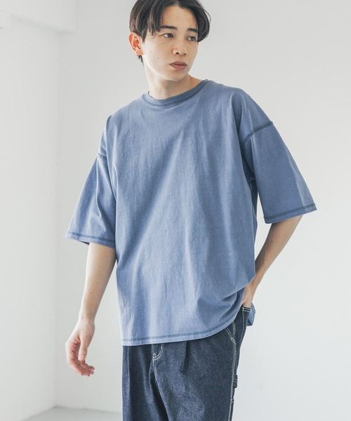 LOWRYS FARM（ローリーズファーム）の「ピグメントアウトシームＴシャツＳＳ　 328029（Tシャツ/カットソー・メンズ・オレンジ/グレー/ブルー/ブラック・MEDIUM/LARGE）」の3枚目の写真