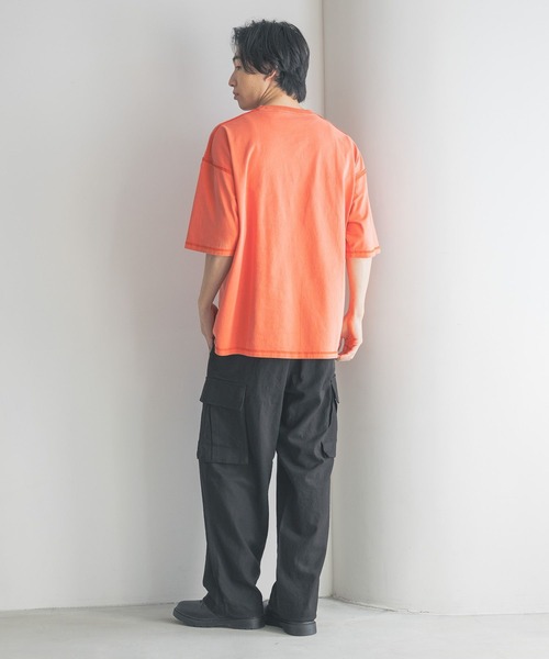 LOWRYS FARM（ローリーズファーム）の「ピグメントアウトシームＴシャツＳＳ　 328029（Tシャツ/カットソー・メンズ・オレンジ/グレー/ブルー/ブラック・MEDIUM/LARGE）」の6枚目の写真