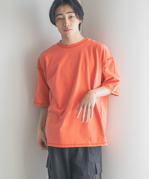 LOWRYS FARM（ローリーズファーム）の「ピグメントアウトシームＴシャツＳＳ　 328029（Tシャツ/カットソー・メンズ・オレンジ/グレー/ブルー/ブラック・MEDIUM/LARGE）」の7枚目の写真