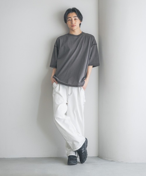 LOWRYS FARM（ローリーズファーム）の「ピグメントアウトシームＴシャツＳＳ　 328029（Tシャツ/カットソー・メンズ・オレンジ/グレー/ブルー/ブラック・MEDIUM/LARGE）」の14枚目の写真