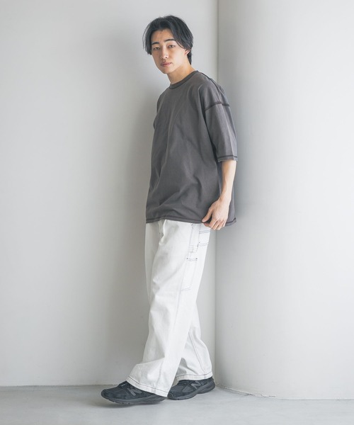 LOWRYS FARM（ローリーズファーム）の「ピグメントアウトシームＴシャツＳＳ　 328029（Tシャツ/カットソー・メンズ・オレンジ/グレー/ブルー/ブラック・MEDIUM/LARGE）」の15枚目の写真