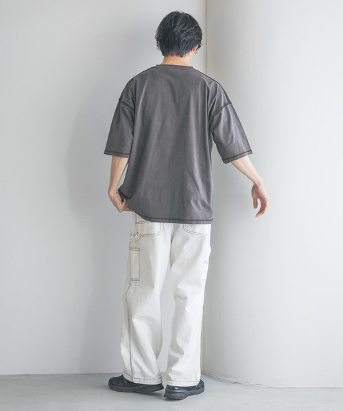 LOWRYS FARM（ローリーズファーム）の「ピグメントアウトシームＴシャツＳＳ　 328029（Tシャツ/カットソー・メンズ・オレンジ/グレー/ブルー/ブラック・MEDIUM/LARGE）」の16枚目の写真