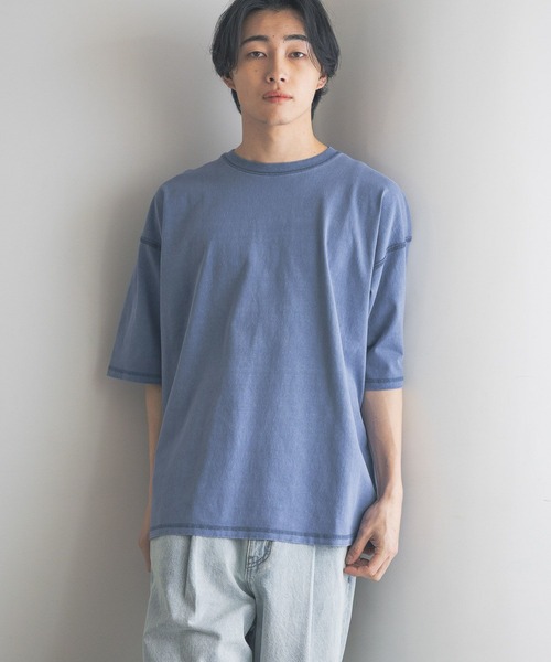 LOWRYS FARM（ローリーズファーム）の「ピグメントアウトシームＴシャツＳＳ　 328029（Tシャツ/カットソー・メンズ・オレンジ/グレー/ブルー/ブラック・MEDIUM/LARGE）」の20枚目の写真