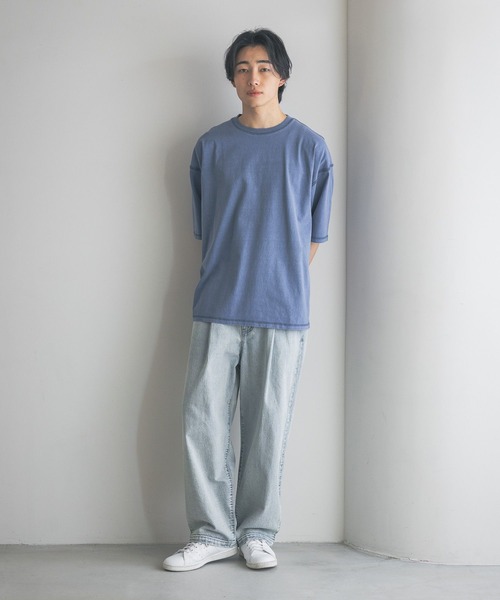 LOWRYS FARM（ローリーズファーム）の「ピグメントアウトシームＴシャツＳＳ　 328029（Tシャツ/カットソー・メンズ・オレンジ/グレー/ブルー/ブラック・MEDIUM/LARGE）」の21枚目の写真