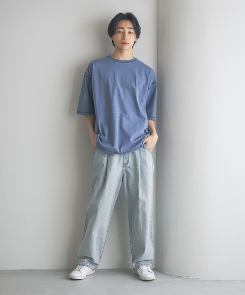 LOWRYS FARM（ローリーズファーム）の「ピグメントアウトシームＴシャツＳＳ　 328029（Tシャツ/カットソー・メンズ・オレンジ/グレー/ブルー/ブラック・MEDIUM/LARGE）」の22枚目の写真