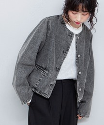 Chillfar（チルファー）の「ノーカラーコンパクトデニムジャケット（デニムジャケット）」