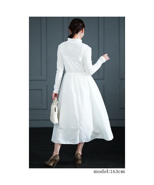 Sawa a la mode(サワアラモード)の「異素材ニットハーフジップワンピース(ワンピース・レディース・ブラック/ホワイト・FREE)」の17枚目の写真
