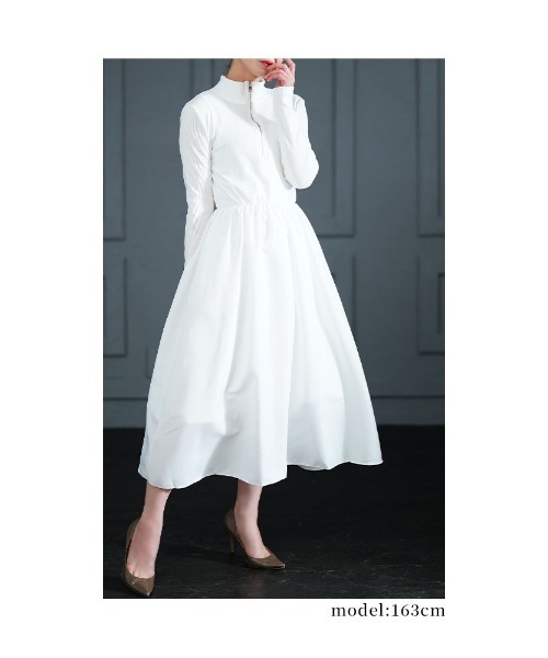 Sawa a la mode(サワアラモード)の「異素材ニットハーフジップワンピース(ワンピース・レディース・ブラック/ホワイト・FREE)」の20枚目の写真
