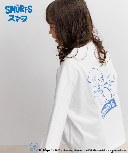 BAYFLOW(ベイフロー)の「【THE SMURFS/スマーフ】プリント長袖Tシャツ(KIDS)(Tシャツ/カットソー・キッズ・ブルー/ホワイト/チャコール・110cm/140cm/130cm/150cm/120cm)」の1枚目の写真