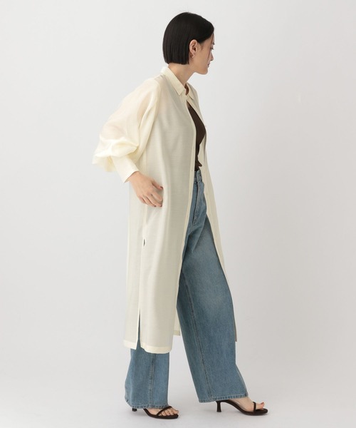 A part by（アパートバイ）の「シアーシャツワンピース（シャツワンピース・レディース・キャメル/アイボリー/ピンク系その他4・FREE）」の11枚目の写真