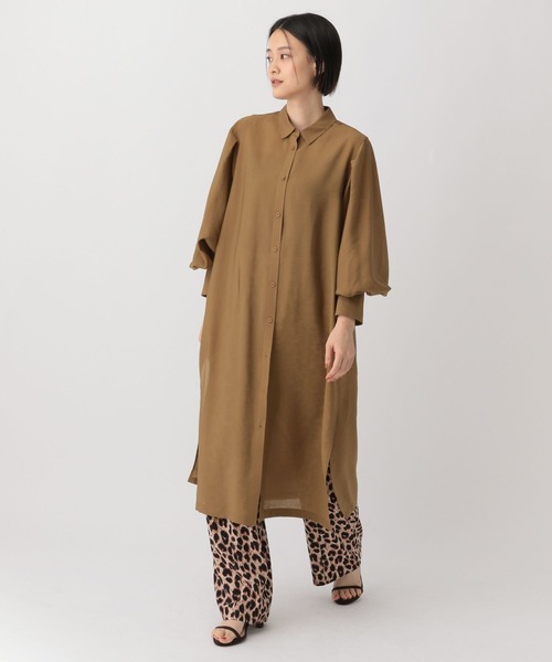 A part by（アパートバイ）の「シアーシャツワンピース（シャツワンピース・レディース・キャメル/アイボリー/ピンク系その他4・FREE）」の15枚目の写真