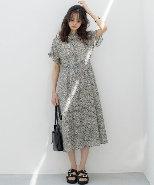 フラワープリント ワンピース　組曲 組曲 L(クミキョク エル)のミニフラワープリント ワンピース通販