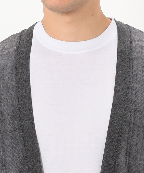 COMME CA ISM（コムサイズム）の「【セットアイテム】リネンタッチ ボタンレスカーディガン ／Ｔシャツ（カーディガン/ボレロ・メンズ・ベージュ/チャコール・LARGE/MEDIUM）」の11枚目の写真