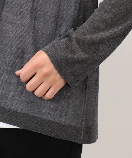 COMME CA ISM（コムサイズム）の「【セットアイテム】リネンタッチ ボタンレスカーディガン ／Ｔシャツ（カーディガン/ボレロ・メンズ・ベージュ/チャコール・LARGE/MEDIUM）」の12枚目の写真